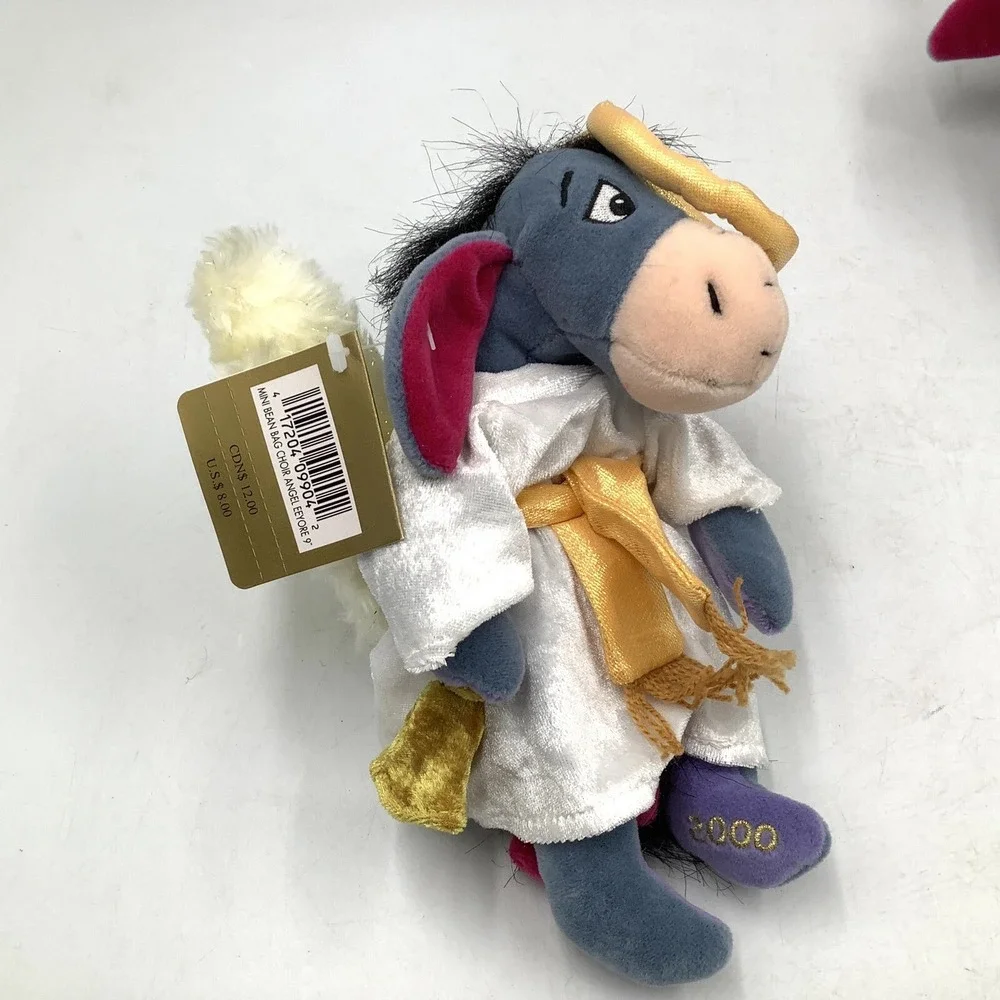 4 Walt Disney Bean Bag Eeyore Plush Bean Bag Angel Musketeer‎ Butterfly Cupid